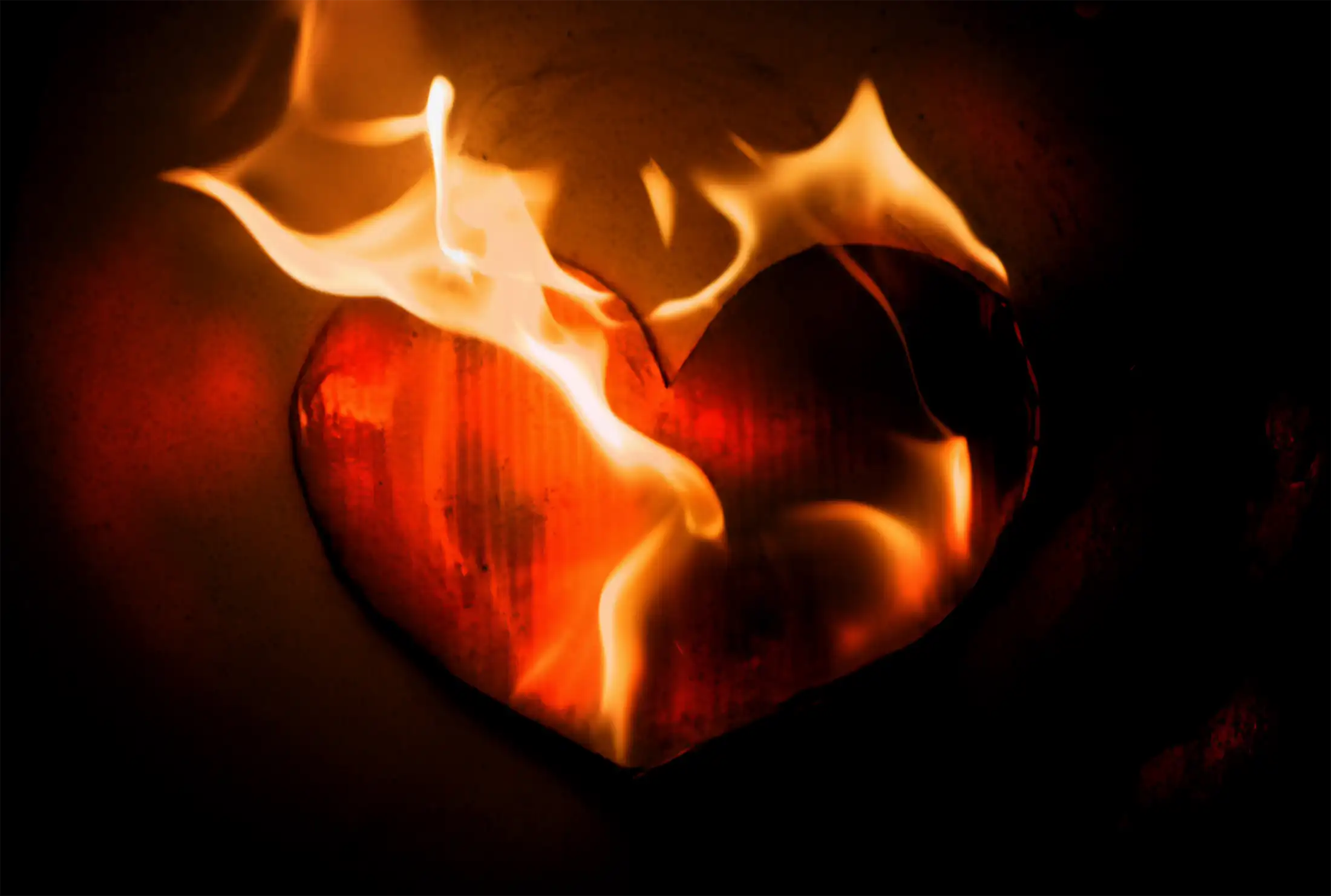 burning heart image